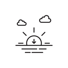 Sunset icon design with white background stock illustration