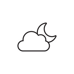Half Moon icon design with white background stock illustration