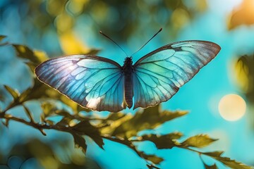 Fototapeta na wymiar blue butterfly, macro