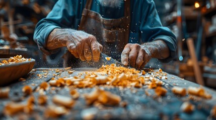 Woodworker In Their Workshop