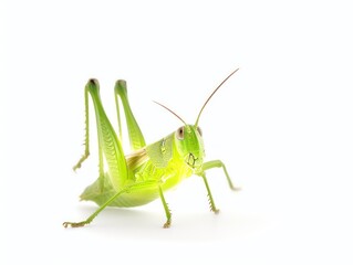Fototapeta premium grasshopper along a strip in white background