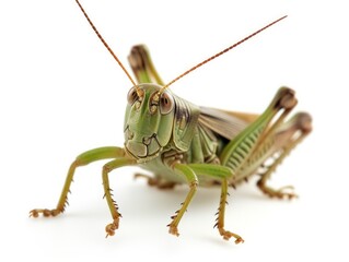  grasshopper along a strip in white background