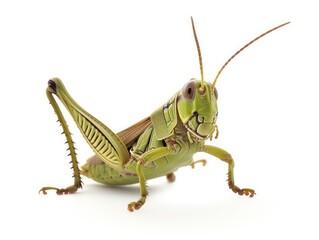  grasshopper along a strip in white background