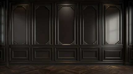 The classic vintage panel in elegant room of a museum, office, art gallery, house, luxury palace. Modern illustration of the classic vintage panel.