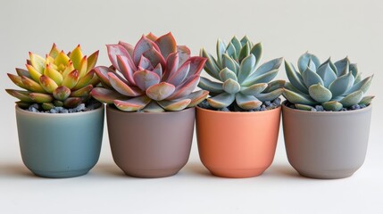 mini succulent plant image in a blue vase