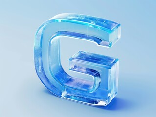 G blue letter transparent visualization