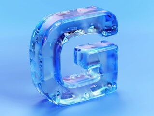 G blue letter transparent visualization