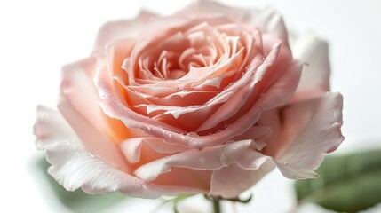 soft pink rose close - up on a isolated background