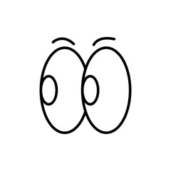 Cartoon eye outline icons, minimalist vector illustration ,simple transparent graphic element .Isolated on white background