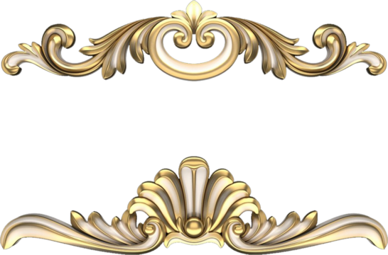 Luxury golden wall design bas-relief  element