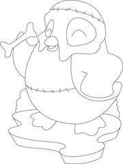 Penguin Halloween Mask Animal Vector Graphic Art Illustration