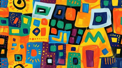 marker painting seamless pattern abstract background in colorful bright vivid tone, freedom fun liberal concept, geometric pattern grungy artistic design, Generative Ai	
