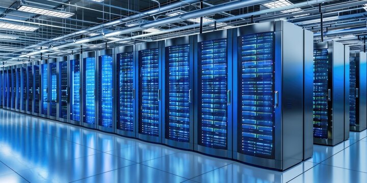 datacenter, modern it technology server room