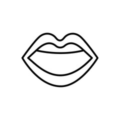 Cartoon mouth outline icons, minimalist vector illustration ,simple transparent graphic element .Isolated on white background