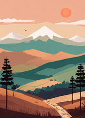 landscape with mountains