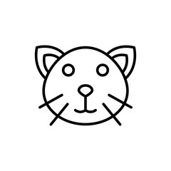 Cute cat outline icons, minimalist vector illustration ,simple transparent graphic element .Isolated on white background
