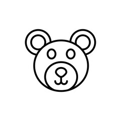 Cute bear outline icons, minimalist vector illustration ,simple transparent graphic element .Isolated on white background