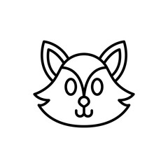 Cute fox outline icons, minimalist vector illustration ,simple transparent graphic element .Isolated on white background