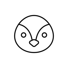 Cute penguin outline icons, minimalist vector illustration ,simple transparent graphic element .Isolated on white background