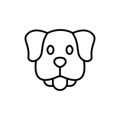 Cute dog outline icons, minimalist vector illustration ,simple transparent graphic element .Isolated on white background