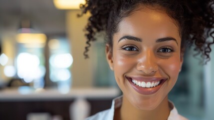 smiling receptionist at office