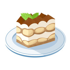 tiramisu on the plate