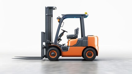 forklift warehouse work at white background