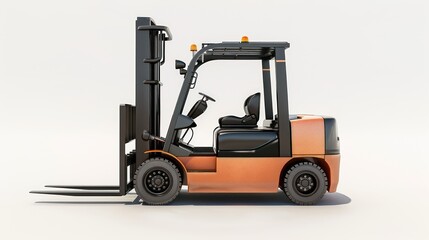 forklift warehouse work at white background