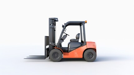 Fototapeta premium forklift warehouse work at white background