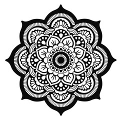 Classic Mandala Design for Laser Cutting Black and White Vector