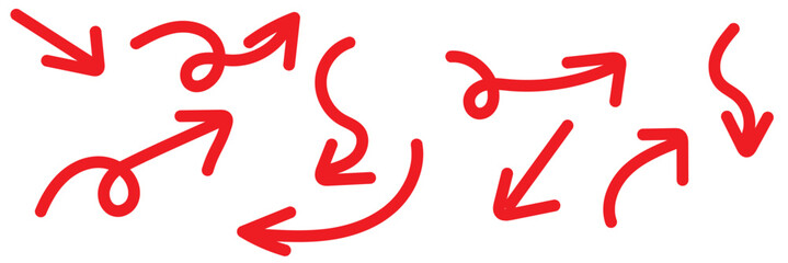 red arrow line hand drawn