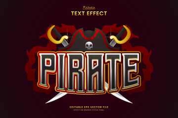 decorative editable red pirate text effect vector design