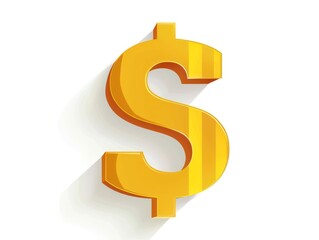 Naklejka premium gold dollar sign, 3d, white background