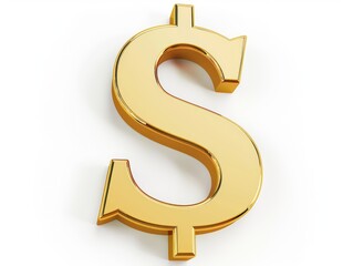 Obraz premium gold dollar sign, 3d, white background