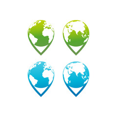 World Point logo variation design template