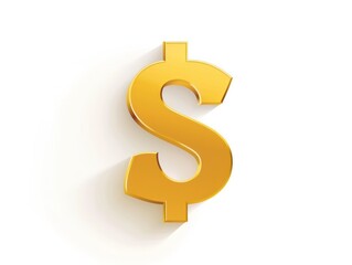Obraz premium gold dollar sign, 3d, white background
