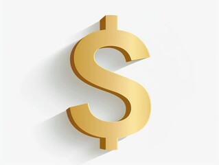 Obraz premium gold dollar sign, 3d, white background