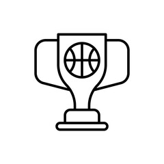 Basketball cup outline icons, minimalist vector illustration ,simple transparent graphic element .Isolated on white background
