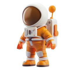 Astronaut icon 3D render isolated on white, transparent background PNG, spaceman, cosmonaut