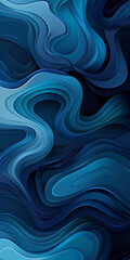 Abstract design background with flowing gradient from azure to dark blue