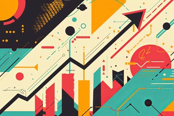 Abstract Illustration of Business Growth and Market Trends