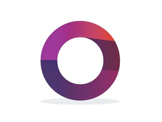 O letter, logo icon, color, white background