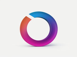 O letter, logo icon, color, white background