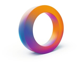 O letter, logo icon, color, white background