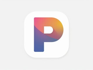 letter P logo icon, color, white background