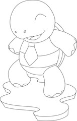 Turtle Tie Animal Vector Graphic Art Illustration