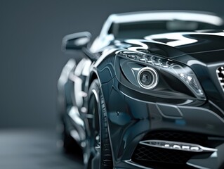 luxury car close up photo, studio background