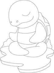 Turtle Yoga Fitness Meditation Animal Vector Graphic Art Illustration