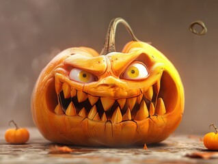 halloween scary evil cartoon pumpkin