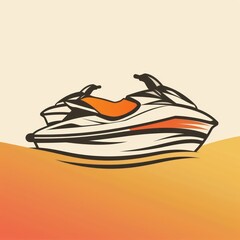 jet ski rentals design logo, white background